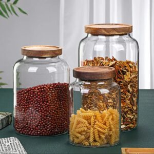Large Capacity Borosilicate Glass Storage Jar with Acacia Lid 2l