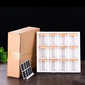 12pcs Borosilicate air tight Spice Storage jars.