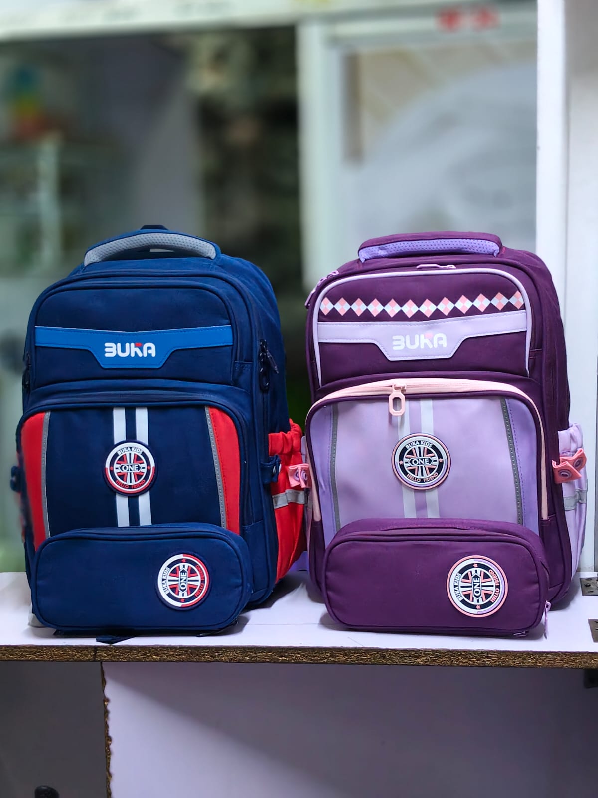 Heavy capacity school bag comes with a pencil pouch
